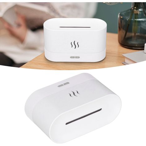 180-ml-Aromatherapie-Luftbefeuchter mit Flammeneffekt, Ambientebeleuchtung, Überhitzungsschutz, automatischer Abschaltung, USB-Anschluss, Weiß (1/5)