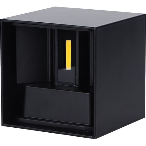 85-265V 3000-3200K Wasserdichte LED-Außenwandleuchte Quadratisches Aluminium Dimmbares Licht (Schwarz 6W) (1/5)