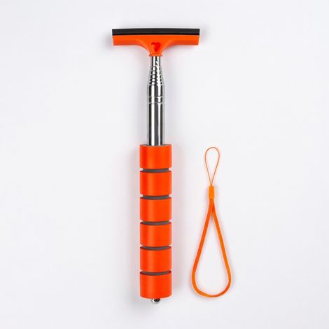 Rasqueta de limpieza de acero inoxidable para coche, mango de esponja suave, naranja (1/5)