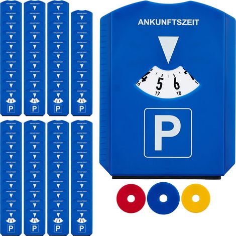 Pack de 80 discos de estacionamiento, Rascador de hielo, 3 chips para el carro de la compra, Plástico, Azul
