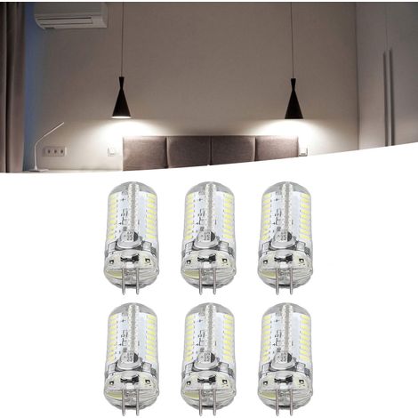 Ampoules LED G4, 72 LED, ampoule LED maïs 5W, suspension, plafonnier, applique murale, lampe de table, 6 ampoules/vendues en blanc pur. (1/5)