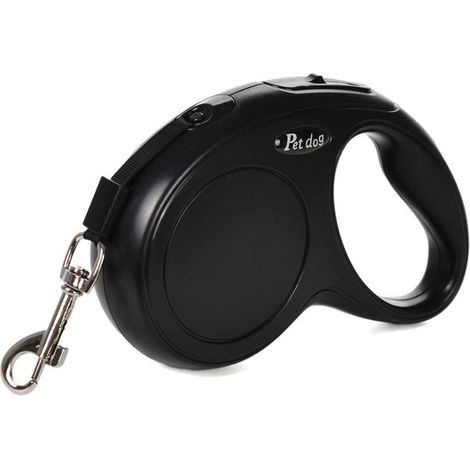 Laisse rétractable pour chien – 5 m – Système de freinage – Noir – Promenade (1/5)