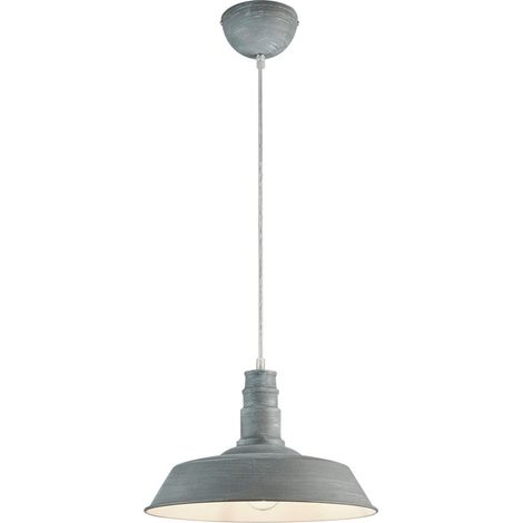 Lampada a Sospensione da Interno E27 in Metallo Calcestruzzo