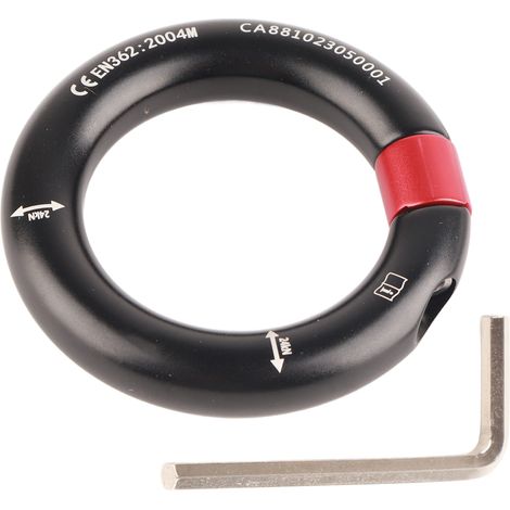 Abnehmbarer 12-mm-Abseilring für Klettern, Baumarbeiten und Rettungseinsätze – Schwarzer Verbinder (1/5)