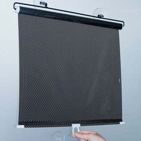 Balkonvorhang mit Saugnapf, Sonnensegel für Autofenster, einziehbarer tragbarer Vorhang, für Schlafzimmer, Kinderzimmer, Büros, Wohnmobile, stanzfrei (50 x 125 cm)