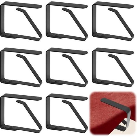 8 Pièces Pince Nappe Exterieur Inoxydable, Attache Nappe de Table Exterieur 5 x 4 cm, Pince pour Nappe de Table Clips Ajustable (1/5)