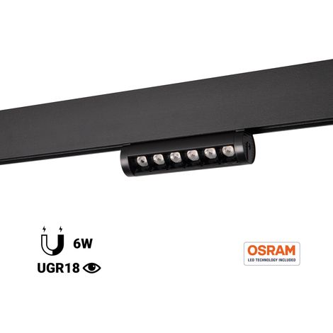 Foco lineare orientabile per binario magnetico 48V- 6W - Chip - Bianco Neutro