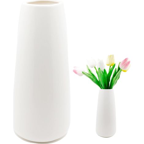 Vaso in ceramica bianca - Vaso moderno per fiori - Vaso in erba di pampa - Piccolo vaso in ceramica per casa, soggiorno, tavolo da pranzo, ufficio - Decorazione (1/5)