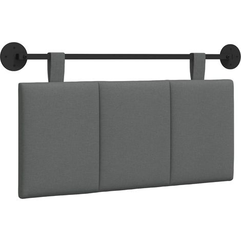 Hanging Headboard Dark Grey Fabric vidaXL