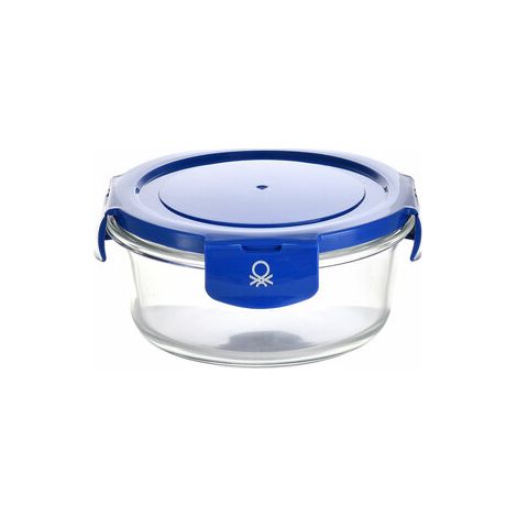 HERMÉTICO REDONDO 570ML BOROSILICATO TAPA AZUL - RAINBOW