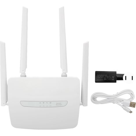 4G LTE WLAN-Router mit externer Antenne, SIM-Kartensteckplatz, 150 Mbit/s, 32 Benutzerkonten, WAN/LAN-Anschlüssen, Access Point, 100–240 V US-Stecker