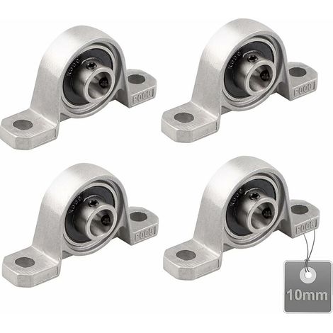 4 Pièces Roulements de Bloc d'oreiller, Palier Roulement, Roulements à Billes, Roulements Alliage de Zinc, Paliers a Semelle, Roulements à Billes, avec Base en fonte solide (Taille : 10mm) (1/4)