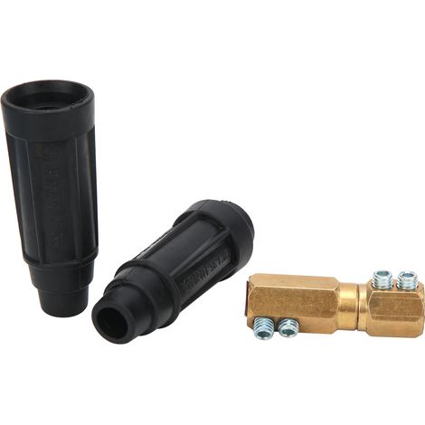 Connecteur rapide mâle prise femelle pour câble de soudure, raccord électrique d'outillage, DKJ-35-1 et DKL-35, 35mm², cuivre, robuste. (1/5)