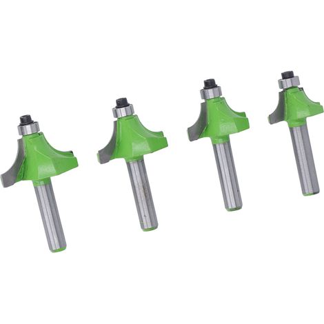 4-teiliges Abrundfräser-Set, 8 mm Schaft, 5/8 Zoll, 3/4 Zoll, 7/8 Zoll, 1 Zoll Radius, hochhart, zum Abrunden von Ecken und Kanten. (1/5)