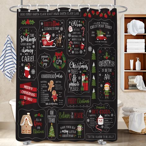 Voile de douche fluide en polyester 180x180 avec anneaux rideau imperméable pour accueillir l’été dans sa maison (1/5)