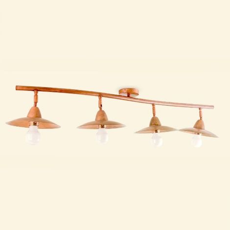 Plafoniera rustica lampadari bartalini elitra eli tr4 e27 led ottone lampada soffitto (1/5)