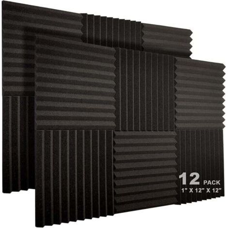 FENOPLASTICAIkodm – Lot de 12 panneaux acoustiques 30,5 x 30,5 cm – Épaisseur 2,5 cm – Mousse acoustique résistante au feu – Pour studios et bureaux (1/4)