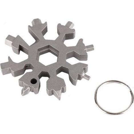 IDÉE FÊTE DES PÈRES : Outil multifonction 18 en 1 Porte-clés flocon de neige Clé Outil universel portable Tournevis Idée cadeau Cadeau Fête des Pères (1/5)