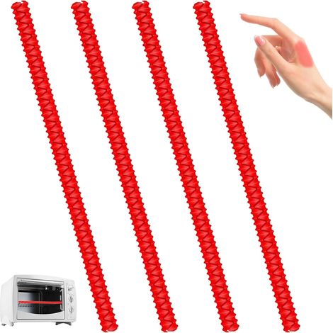 4 Bouclier De Grille En Silicone, Résistant à La Chaleur 35cm, Protection De Bord Pour Four Et Grille-Pain, Rouge (1/5)