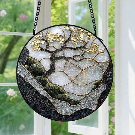 9cm Suspension en vitrail, attrape-soleil unique élégant, décoration maison intérieure, cadeau Fête des Mères, Anniversaire pour femme, maman, tante (1/5)