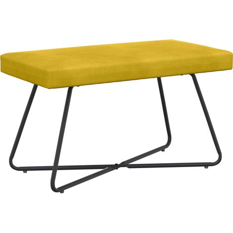 Bench Plain Yellow 80 x 40 x 45 cm Velvet vidaXL (1/5)