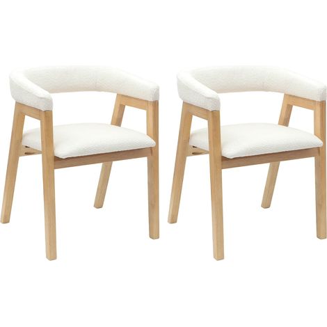 Dining Chairs 2 pcs Natural 54 x 57 x 73 cm Solid Rubber Wood vidaXL