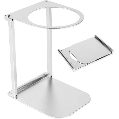 Kaffeefilterhalter aus Aluminiumlegierung, faltbarer Halter für Espressomaschinen, Zubehör für Zuhause, Büro und Camping (silber) (1/5)