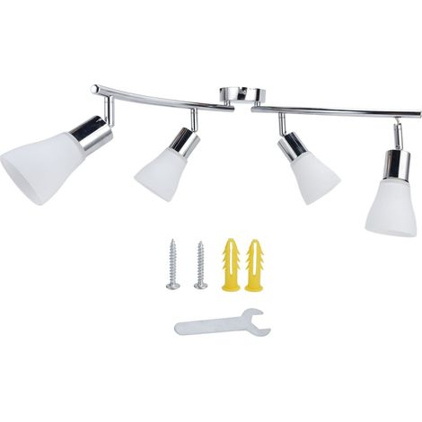 E14-Fassung für um 90° verstellbaren Strahler mit 4-flammigem Glasfuß (1/5)