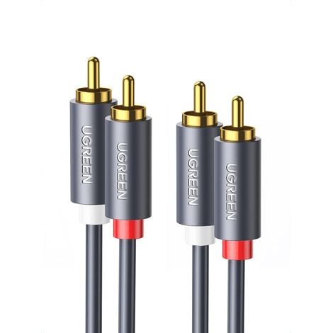 2M Câble RCA 2 Mâle vers 2 Mâle Câble Cinch Audio Stéréo Compatible avec Lecteur DVD Platine CD Haut Parleur Amplificateur Home Cinéma Chaîne HiFi (1/5)
