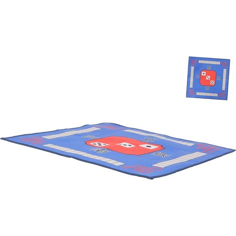 Tapis de Mahjong Antidérapant, Couverture de Table en Polyester Bleu (1/5)