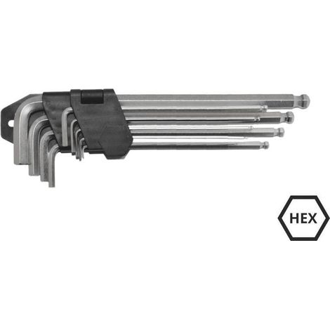 Chiave a brugola Awtools /1,5-10 mm/ lunga /9 pezzi. sfera 1,5/2/2,5/3/4/5/7/8/10 cm (1/2)