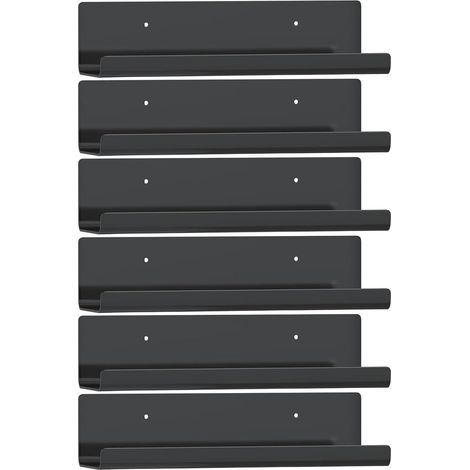 Schweberegale Bilderleiste Wandregal Kunststoff Schwarz 6er-Pack (1/5)