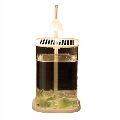 Mini-Tisch-Aquarium aus Glas mit farbiger Kristall-LED-Beleuchtung, hochwertige dekorative Lampe. (1/5)