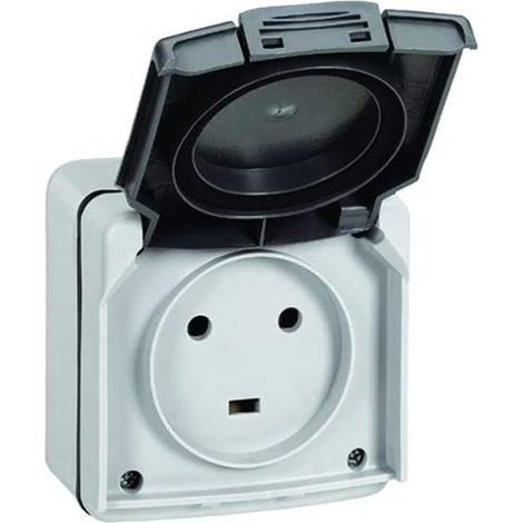 1 Prise ÉTANCHE 20A, Puissance 4600W, 2 Alvéoles, IP55, Extérieur