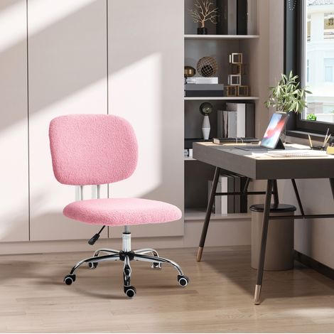 sedia ufficio regolabile rosa senza braccioli morbida OKMYHOME (1/4)