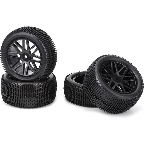 4 pièces Jante Roue Pneu 85mm Accessoire Universel pour Voiture RC 1/10 Modélisme Noir (1/5)