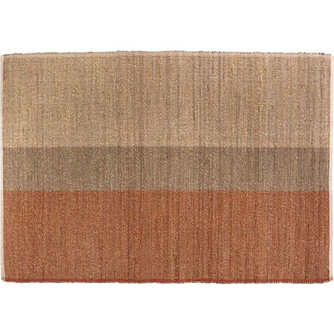Tapis en jonc de mer et coton terracotta Karan 160 x 230 cm (1/4)