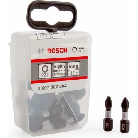 Bosch 2607002804 PRO Impact Screwdriver Bit PZ2 x 25mm Pack of 25 BPA607002804