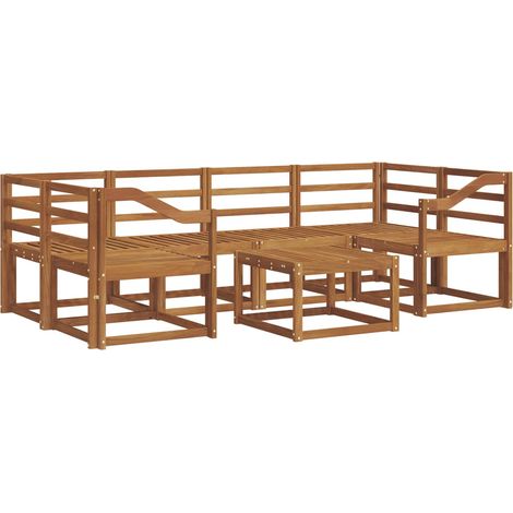Conjunto de sofás de exterior 7 pcs Natural vidaXL (1/5)