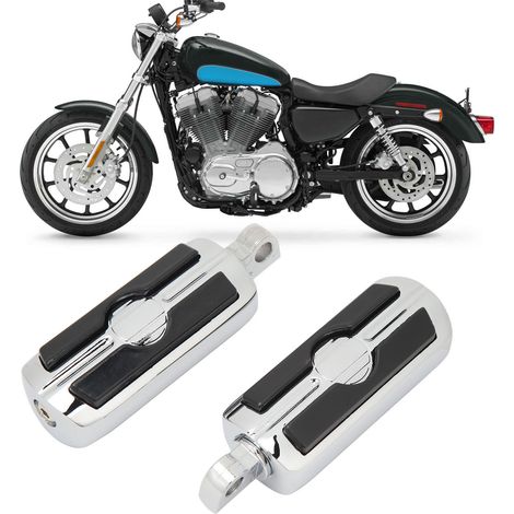 Motorradpedale, paarweise erhältlich, kompatibel mit Davidson Dyna Suzuki Yamaha Triumph (Referenz: Pedal F). (1/5)