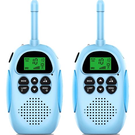 2 talkies-walkies rechargeables bleus pour enfants avec radio FM-AquaForge (1/5)