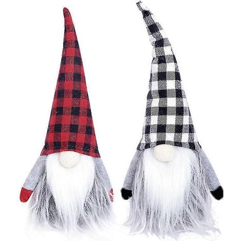 Weihnachtsdeko, Glückswichtel-Plüschtier, kleiner Wichtel-Homies, karierter Hut (1/5)