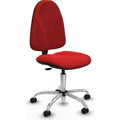 Algarra CP similpiel rojo  base cromada ruedas autofrenantes 50mm