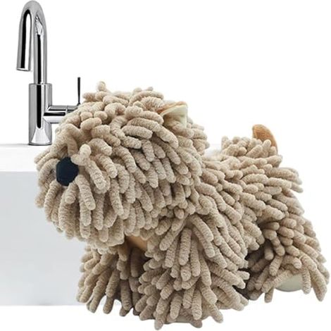 Serviette pour chien, douce, à séchage rapide, en chenille – boules de serviette en forme de chien – pour enfants, cuisine, salle de bain, douche, voiture, maison, hôtel, résidence étudiante, appartem