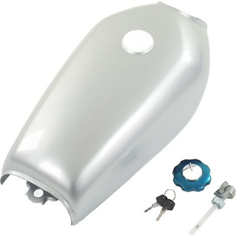 Réservoir Essence Carburant Gaz, Peinture Photopolymérisable Réservoir Gaz Scellant 9 Litres pour Moto (Argent) (1/5)