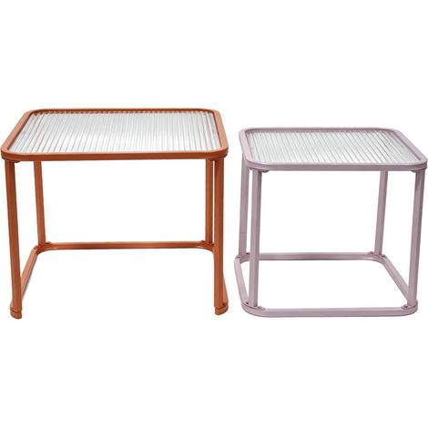 sweeek - Satztische aus Metall und geriffeltem Glas (1/5)
