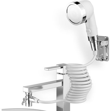 Pommeau de douche pour lavabo, douchette de lavabo avec tuyau, pommeau de douche avec support, douchette de lavabo pour laver les cheveux, robinet, salle de bain pour handicapés, personnes âgées (1/5)