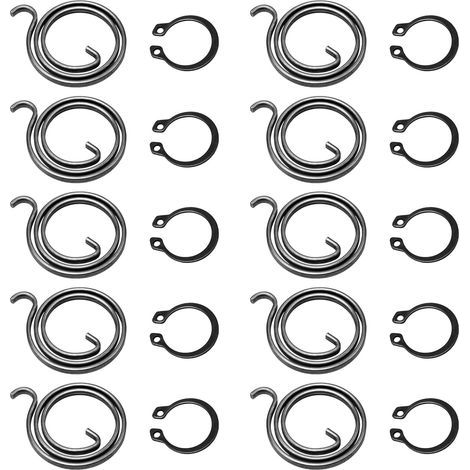 Ressorts de 2,5 mm tours et anneaux de rétention 15 mm pour poignées de porte, pièces de rechange, kit de remplacement ressorts poignées de porte pour réparer les loquets enfoncés (1/5)