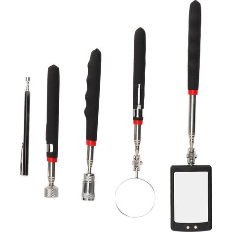 5-teiliges Set magnetischer Hebevorrichtungen mit Teleskopspiegel und LED-Lampe für Inspektion und Wartung (1/5)