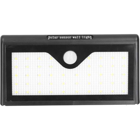 Applique murale solaire à 46 LED, corps trigonal, capteur infrarouge, étanche, lumineuse et durable, idéale pour les murs et les jardins. (1/5)